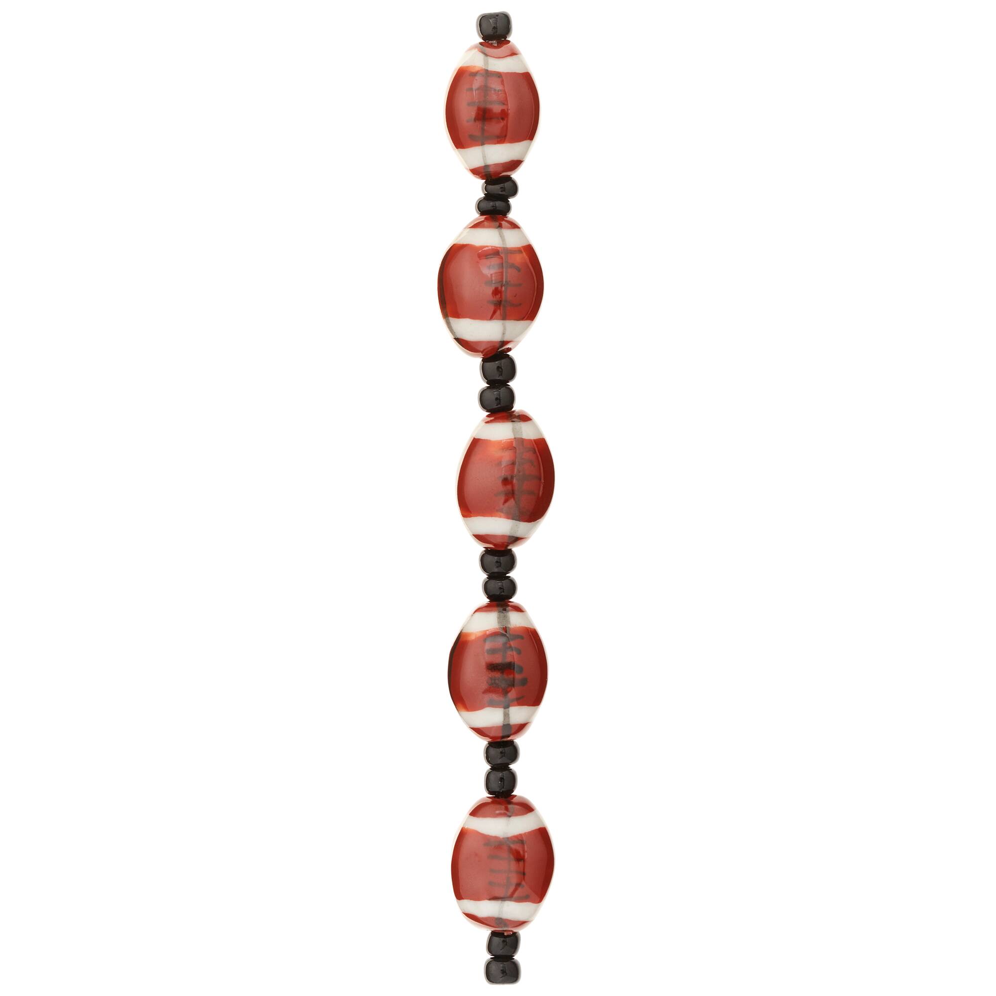 Ceramic Football Beads, 15mm by Bead Landing™